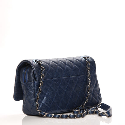 Chanel Iridescent Caviar Quilted Small Chic Flap Dark Blue 3 of 7