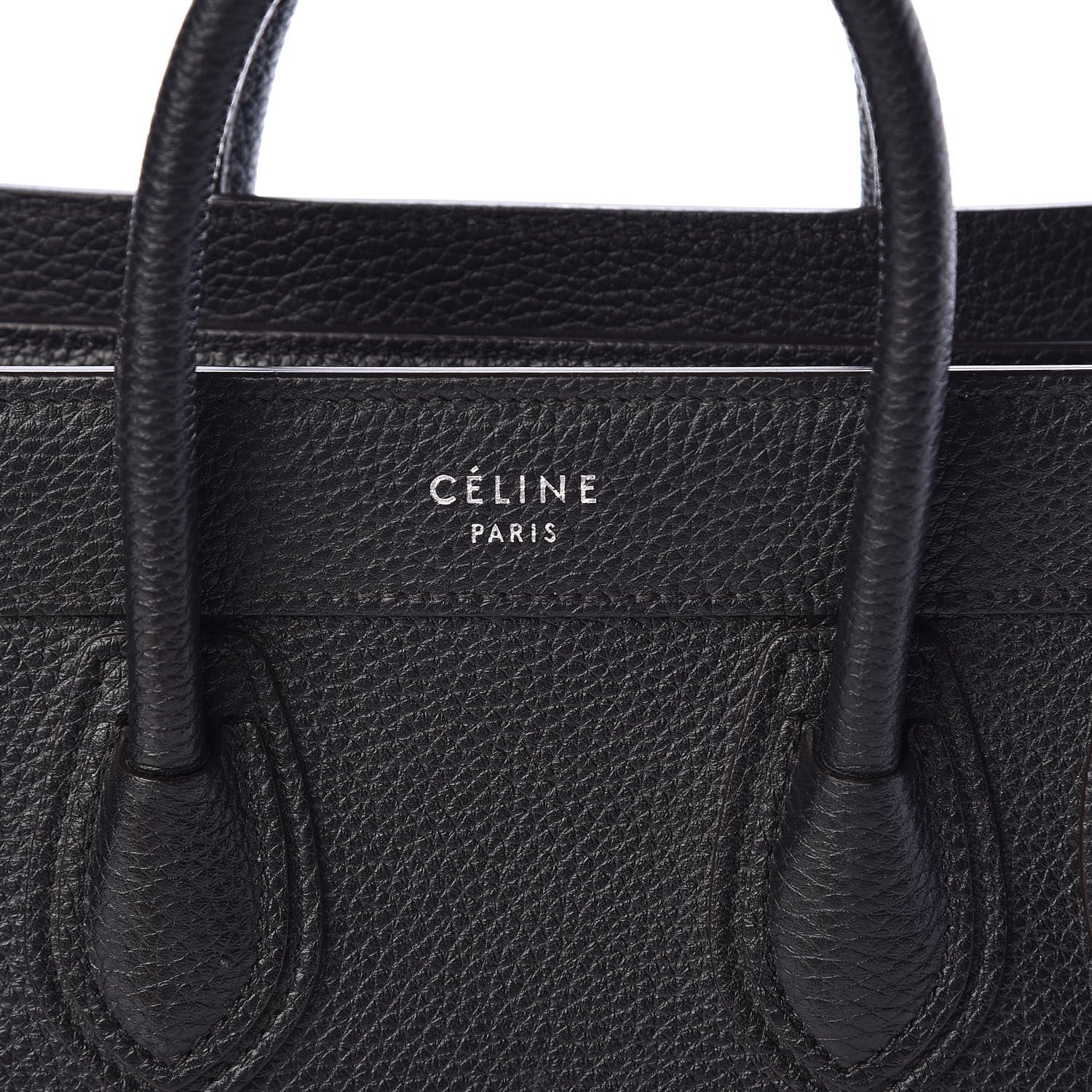 Celine Drummed Calfskin Nano Luggage Black 9 of 9