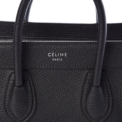 Celine Drummed Calfskin Nano Luggage Black 9 of 9