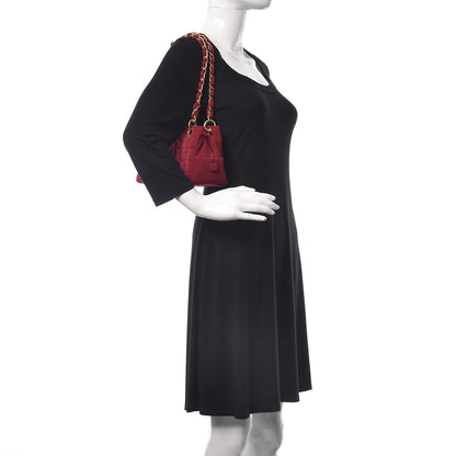 Chanel Jersey Quilted Petite Timeless Tote PTT Dark Red 2 of 10
