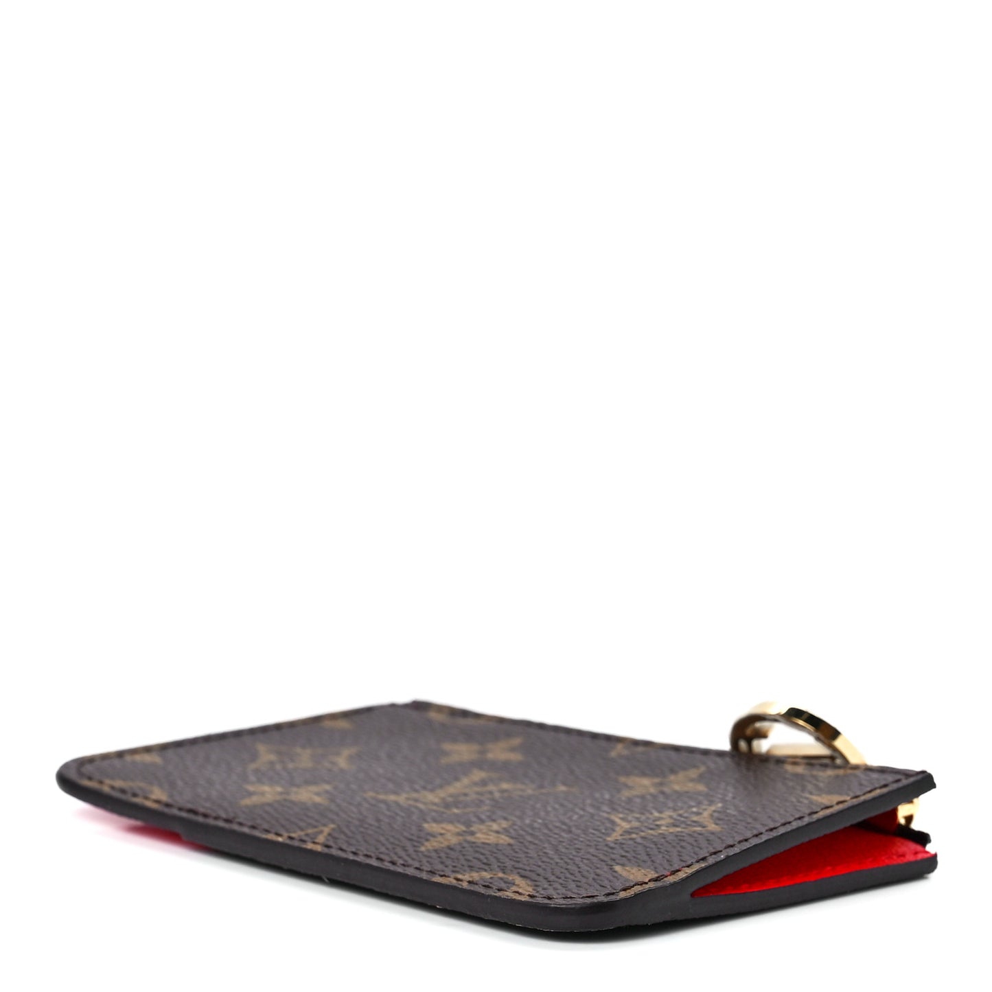 Monogram Zipped Romy Card Holder Red