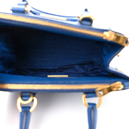 Prada Saffiano Micro Galleria Double Zip Tote Azzurro 5 of 14