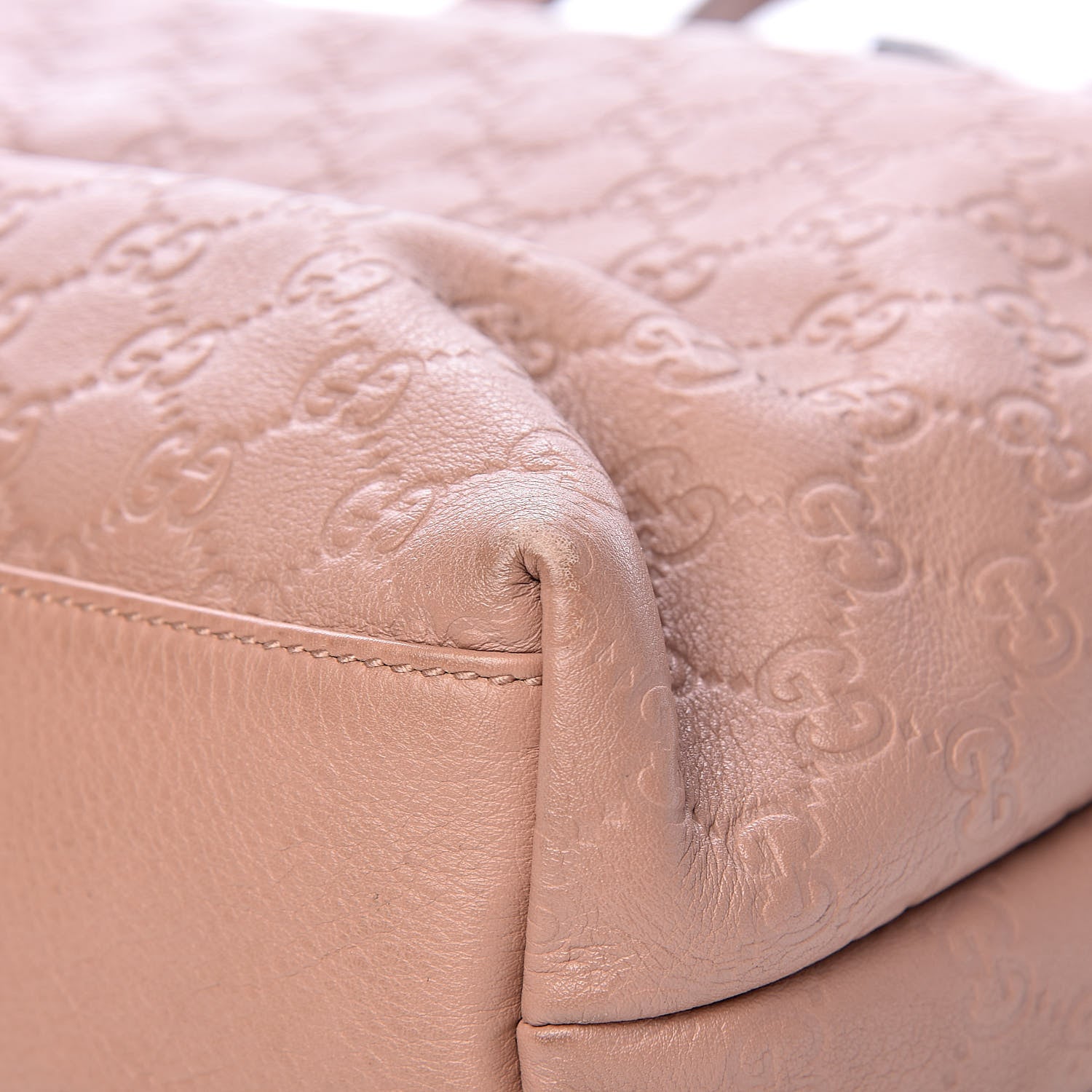 Gucci Guccissima Medium Zippered Shopping Tote Rose Beige 9 of 12