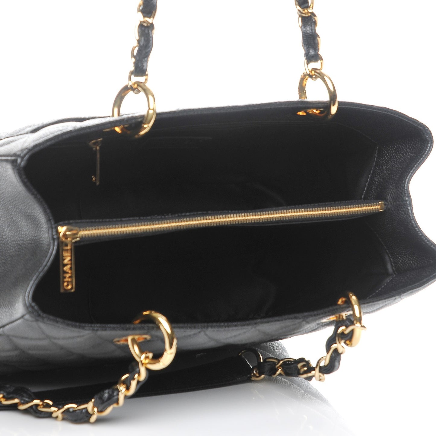 Caviar Quilted Grand Shopping Tote GST Black