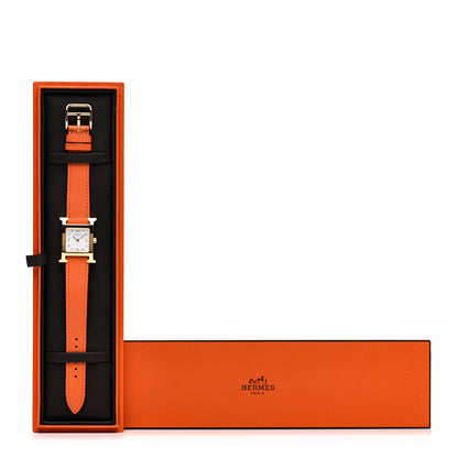 Hermes Stainless Steel Swift 21mm Heure H Hour Quartz Watch Orange 5 of 5