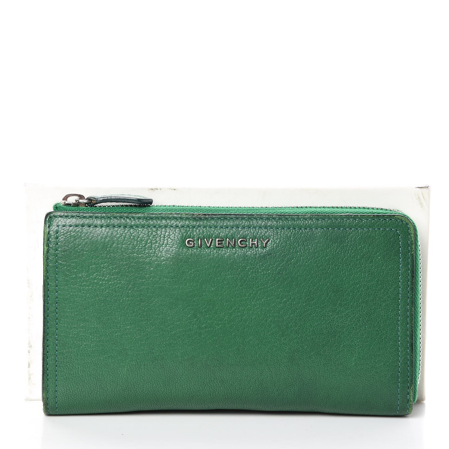 Sugar Goatskin Pandora Half Zip Long Wallet Green