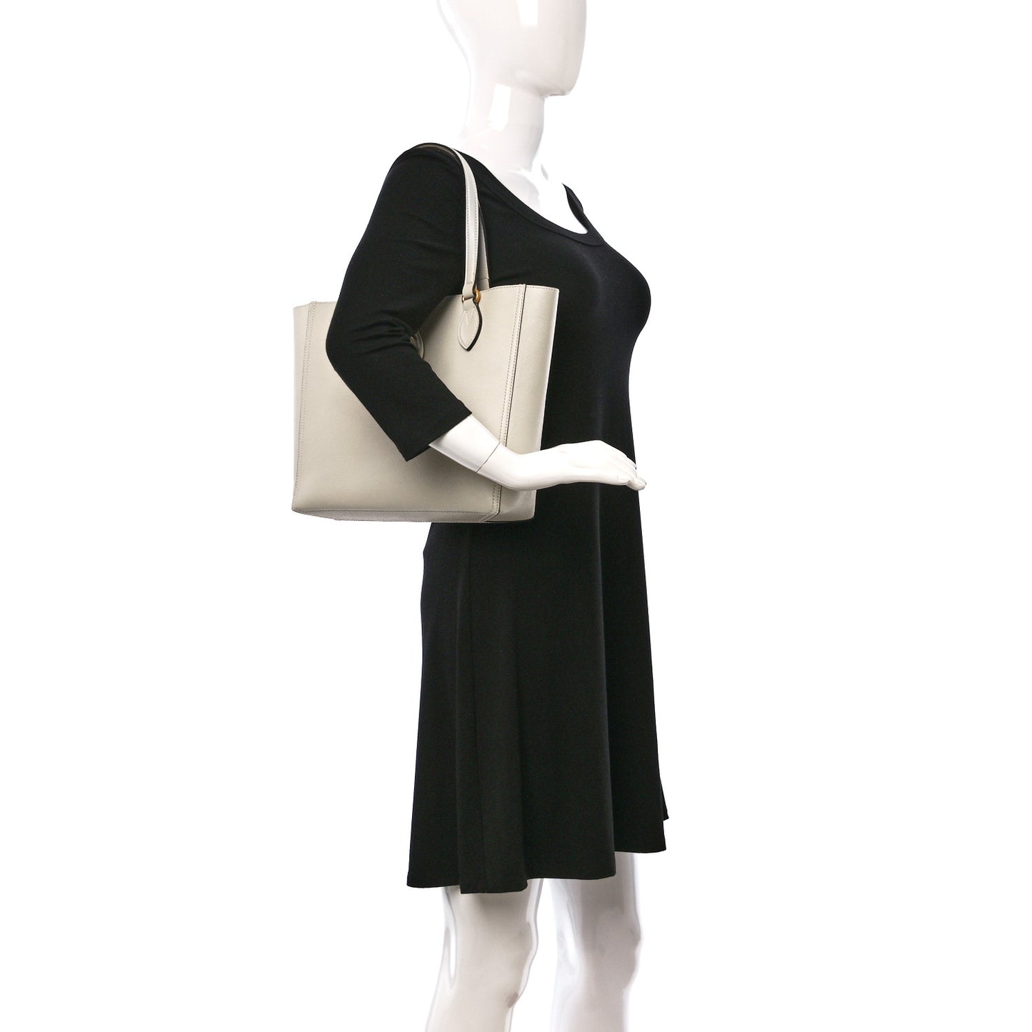 New Sakai Calfskin Lux Small Dahlia Tote Mystic White