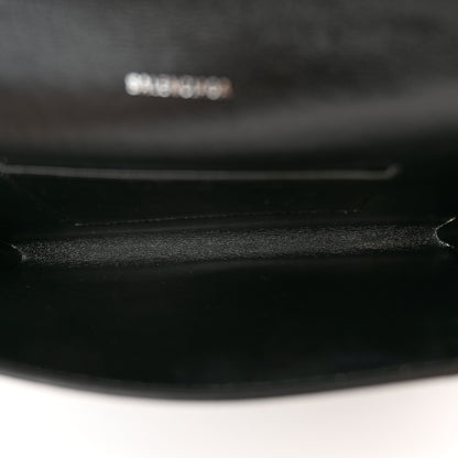 Balenciaga Grained Calfskin Logo Everyday Phone Holder Wallet On Chain Black White 5 of 12