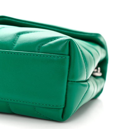 Saint Laurent Calfskin Y Quilted Monogram Toy Loulou Crossbody Bag Green Field 10 of 10