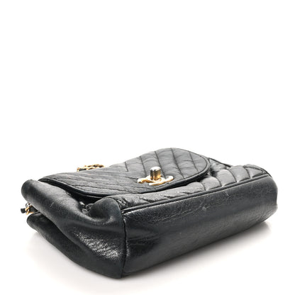 Chanel Glazed Calfskin Chevron Quilted Small Hampton Flap Black 4 of 11