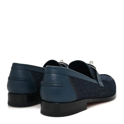 Hermes Denim Canvas Calfskin Mens Destin Loafer 43 Bleu Brut Bleu Céleste 4 of 8