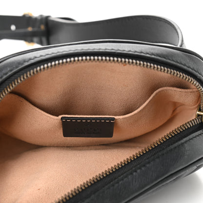 Gucci Calfskin Matelasse GG Marmont Belt Bag 85 34 Black 10 of 14