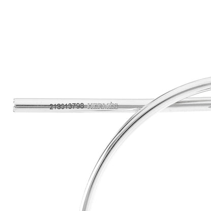 Hermes Sterling Silver MM Loop Earrings 4 of 5