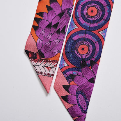 Hermes Silk The Savana Dance Twilly Capucine Violet Bleu 5 of 5