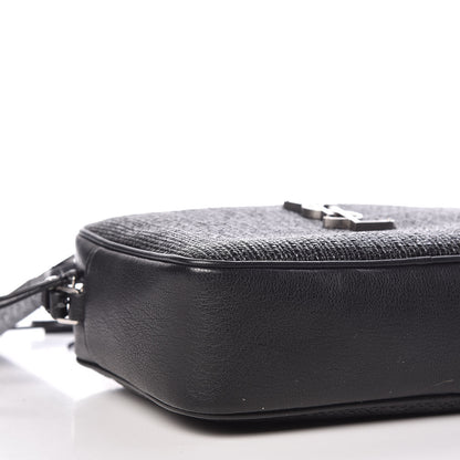 Saint Laurent Raffia Canvas Monogram Lou Camera Bag Black 5 of 9