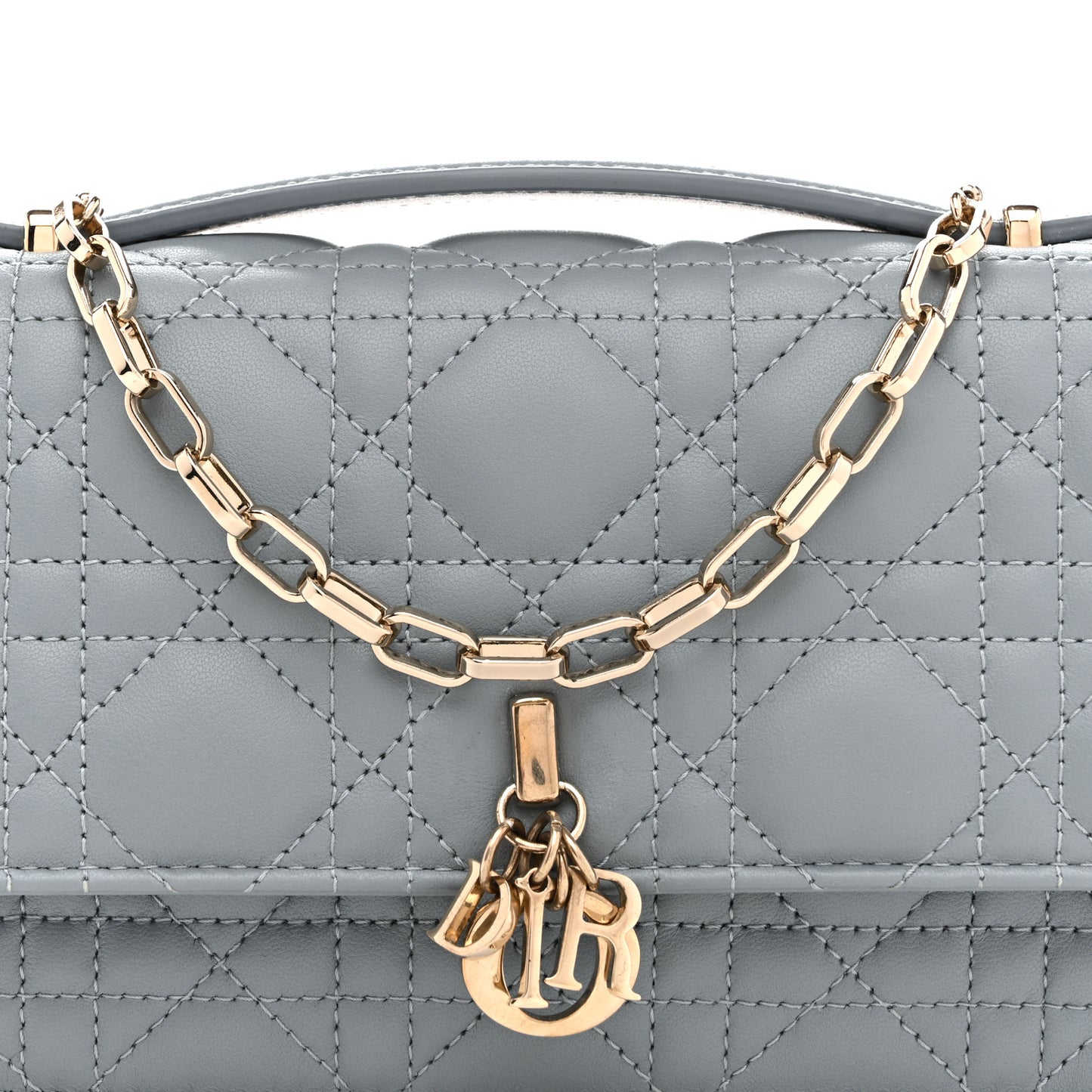 Lambskin Cannage Mini My Dior Top Handle Clutch Cloud Blue