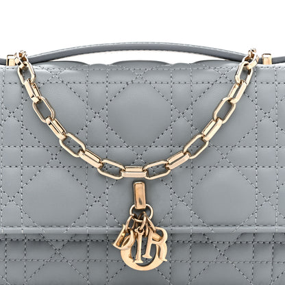 Christian Dior Lambskin Cannage Mini My Dior Top Handle Clutch Cloud Blue 8 of 13
