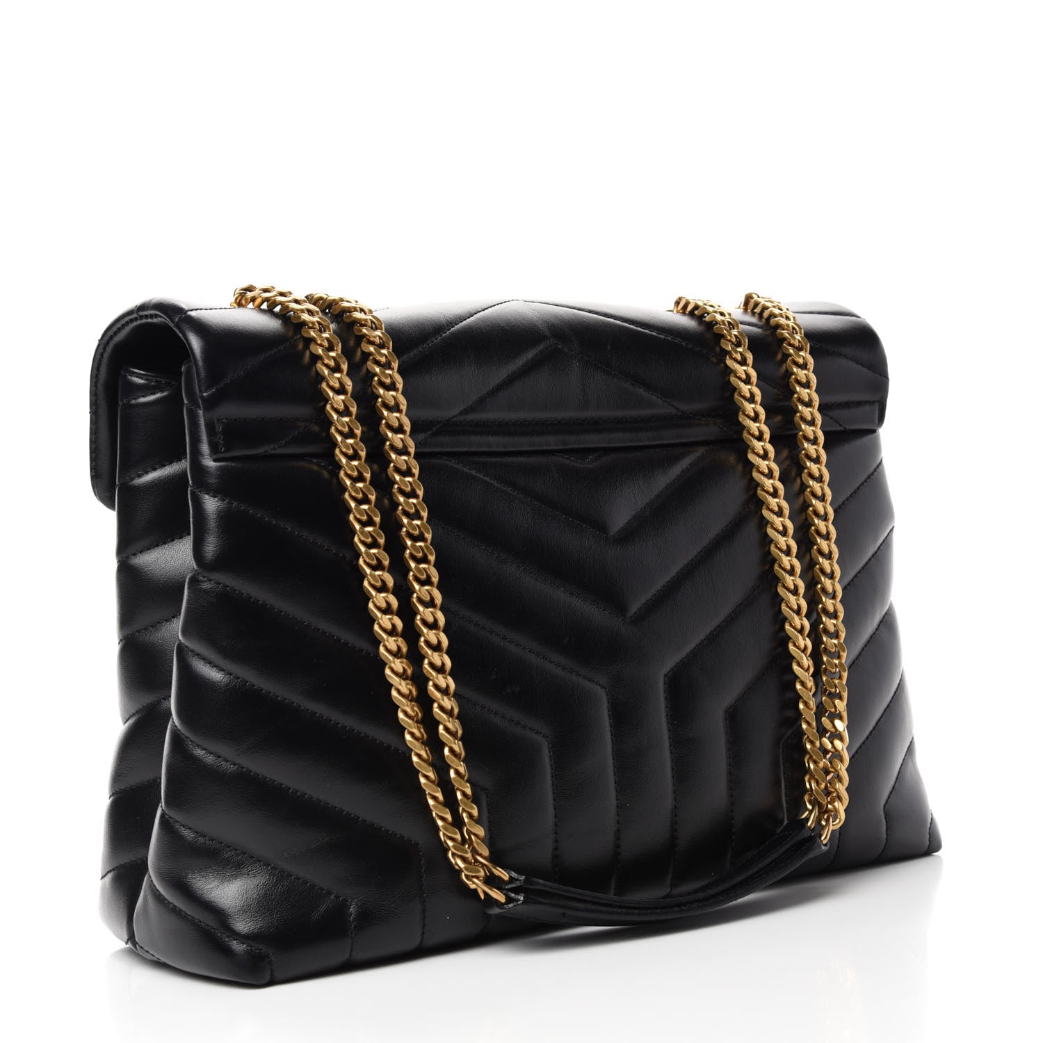 Saint Laurent Calfskin Y Quilted Monogram Medium Loulou Chain Satchel Black 3 of 16
