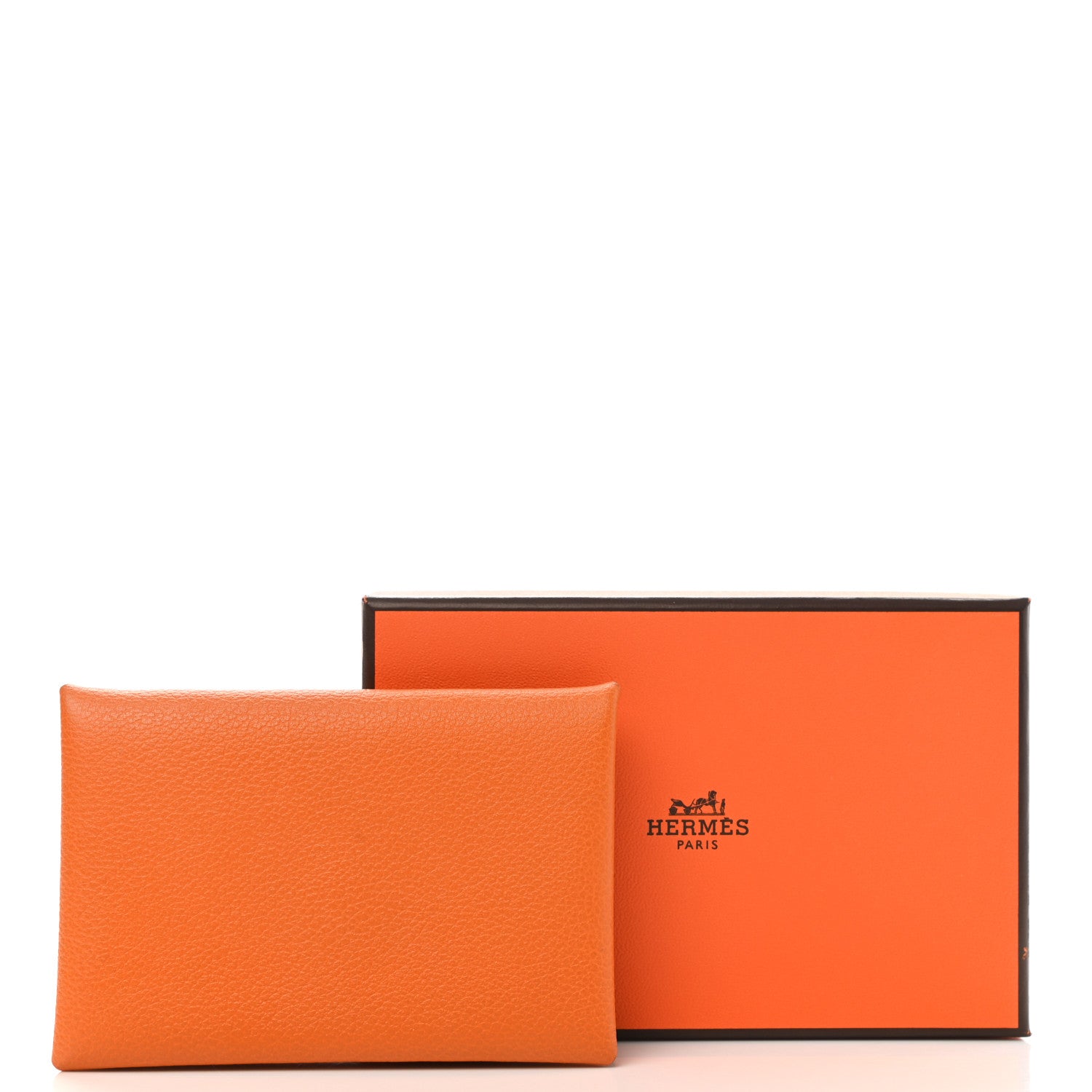 Hermes Evercolor Calvi Card Case Orange 9 of 9