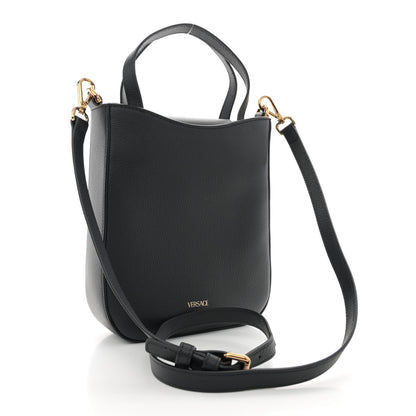 Versace Calfskin La Medusa Top Handle Hobo Black 3 of 11