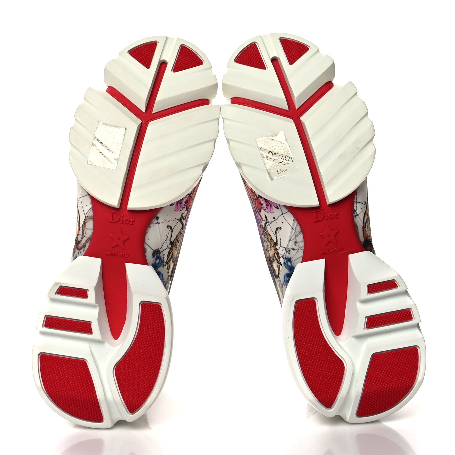 Christian Dior Neoprene Rubber Champetre Print Womens D-Connect Sneakers 37 White Multicolor 6 of 9