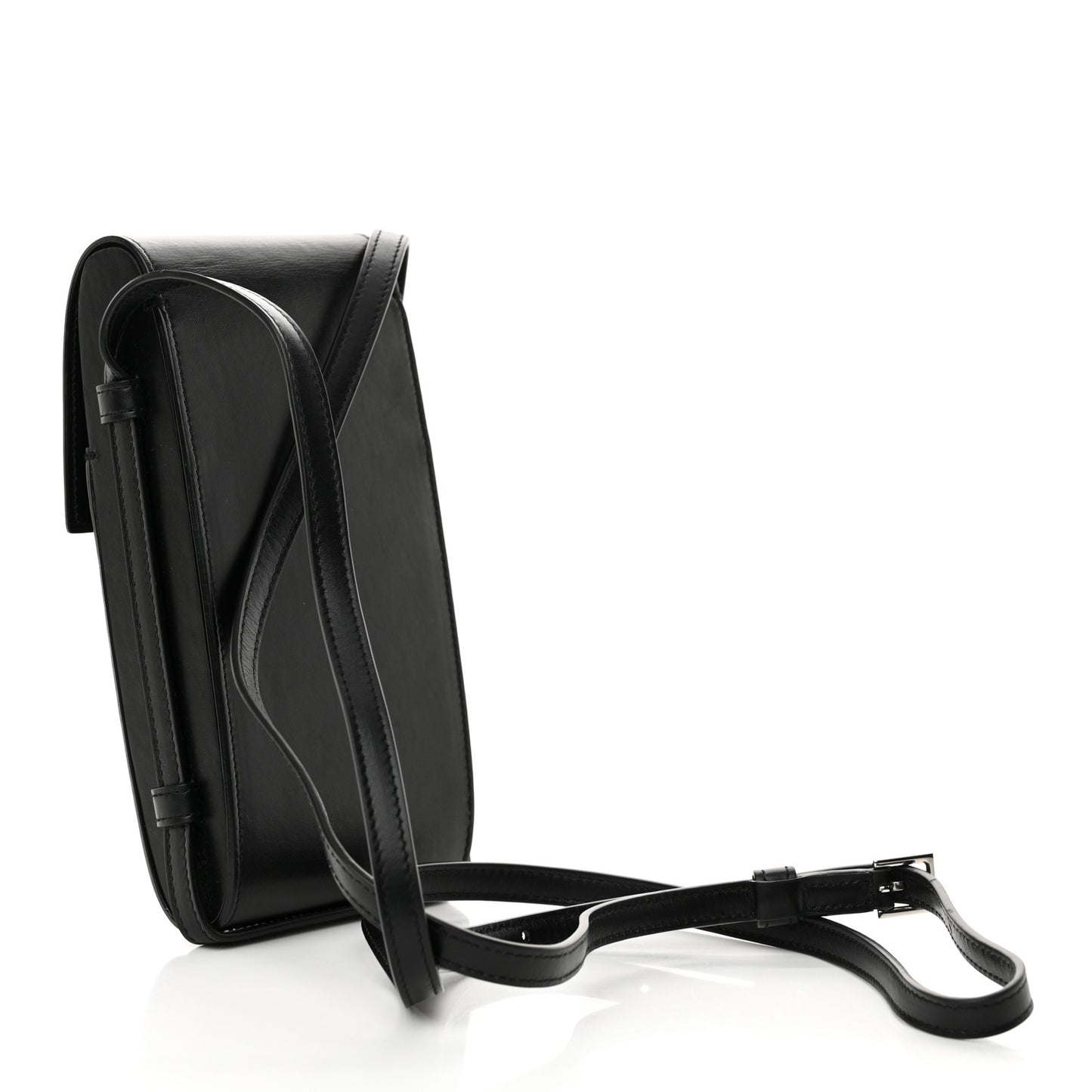 Calfskin Phone Holder Crossbody Black