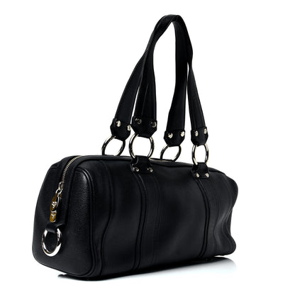 MCM Grained Calfskin Studded Heritage Barrel Bag Black 2 of 4