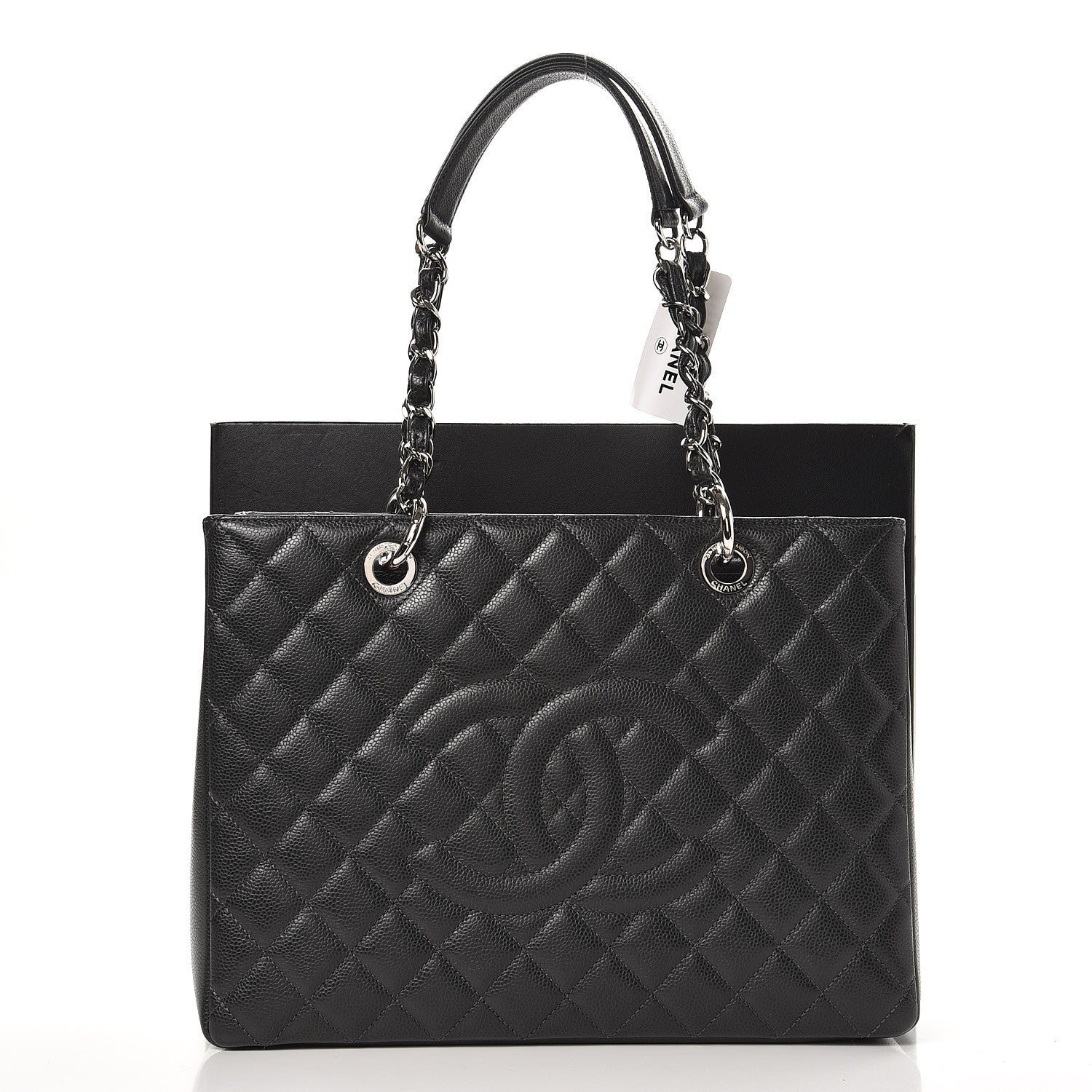 Chanel Caviar Quilted Grand Shopping Tote GST Dark Grey 8 of 8