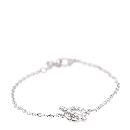 Hermes 18K White Gold Diamond Finesse Bracelet SH 1 of 6