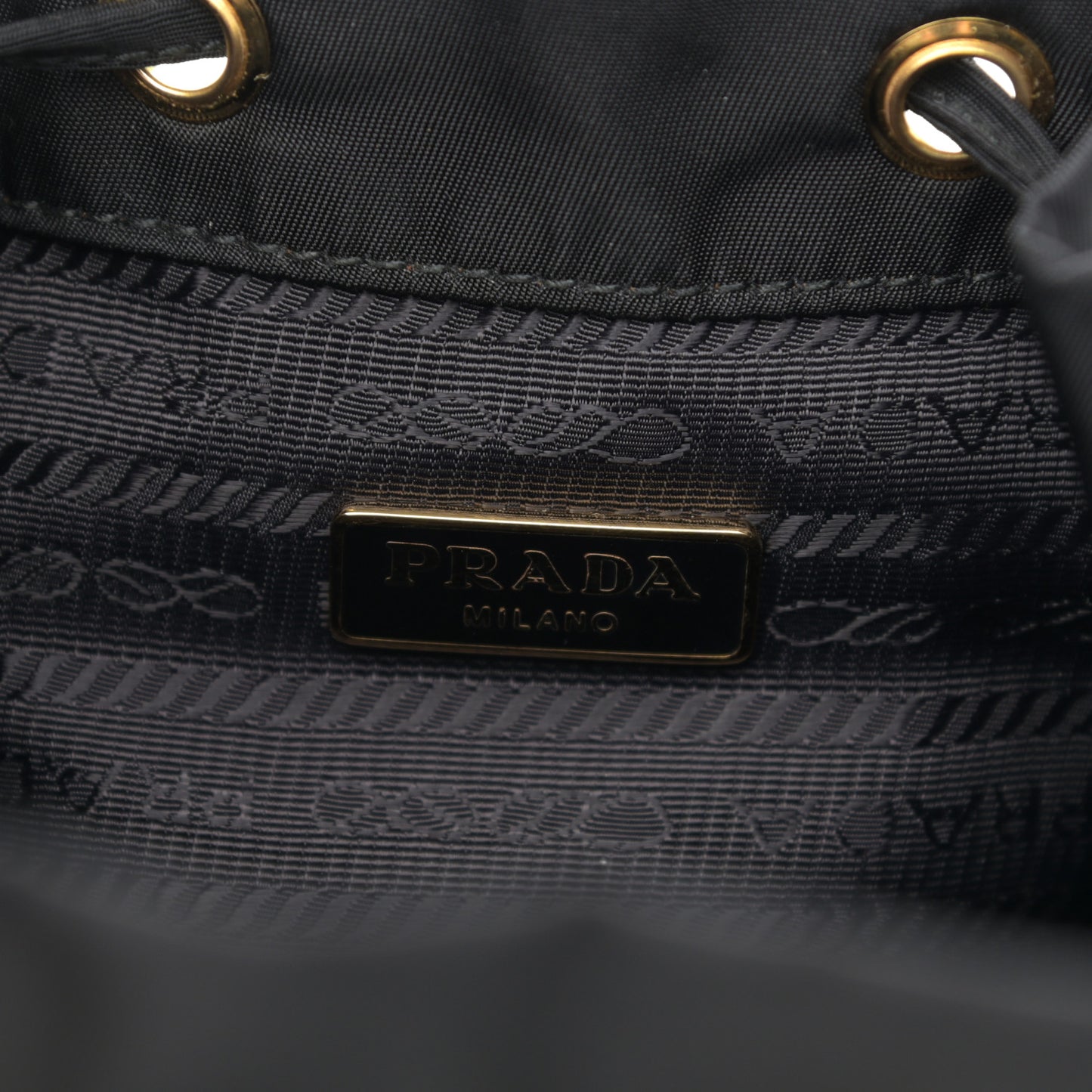 Re-Nylon Duet Drawstring Shoulder Bag Black