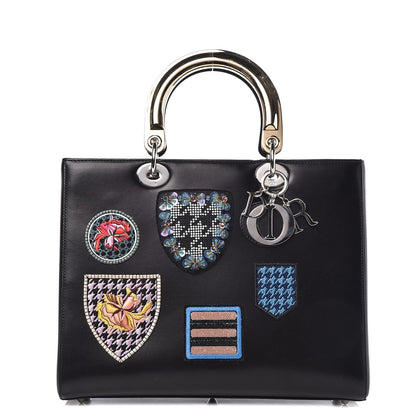Christian Dior Smooth Calfskin Large Lucky Badges Lady Dior Black 1 of 10