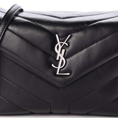 Saint Laurent Calfskin Y Quilted Monogram Toy Loulou Crossbody Bag Black 9 of 11