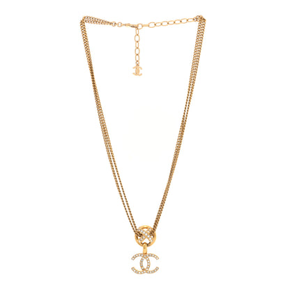Louis Vuitton Metal Crystal LV Medallion Necklace Gold Multicolor 3 of 5