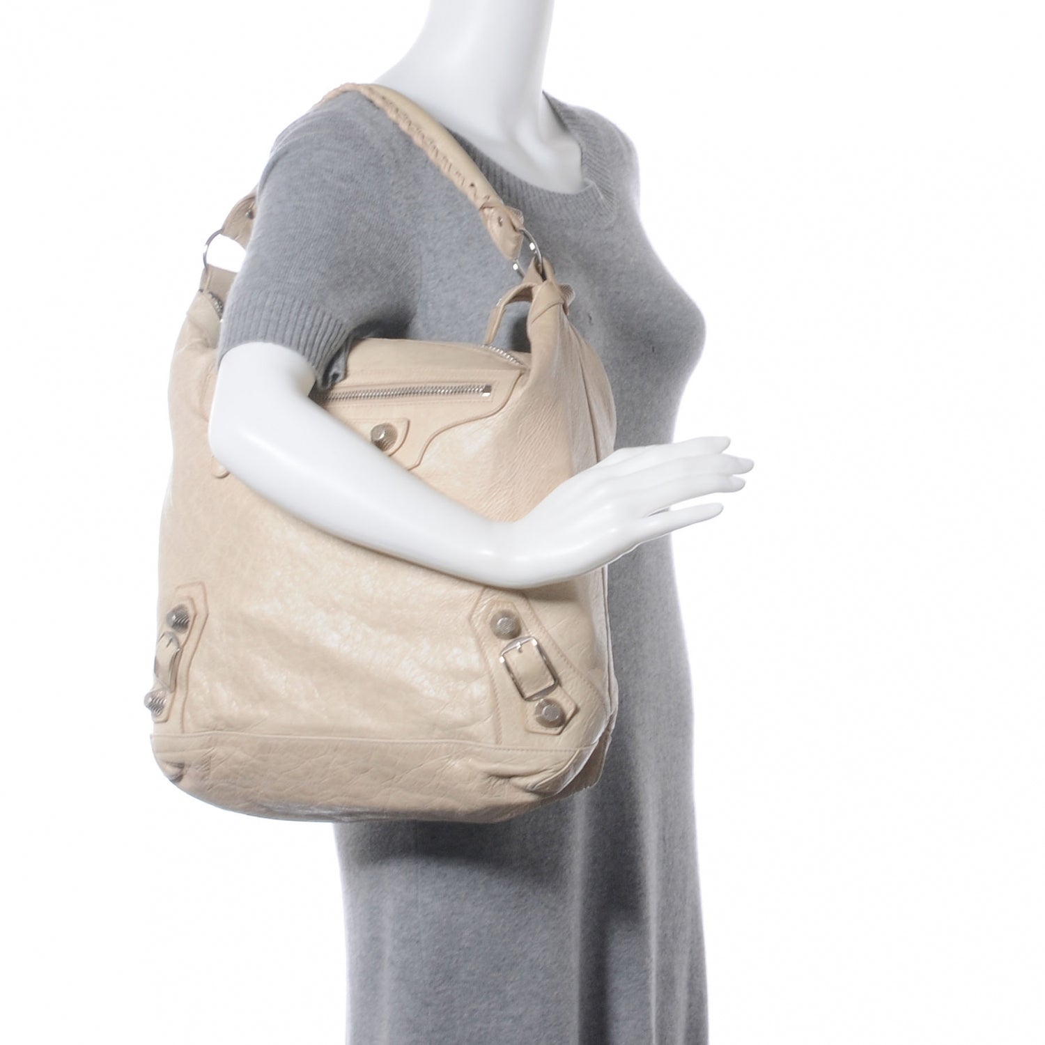 Balenciaga Agneau Giant 21 Silver Hardware Day Hobo Praline 2 of 7