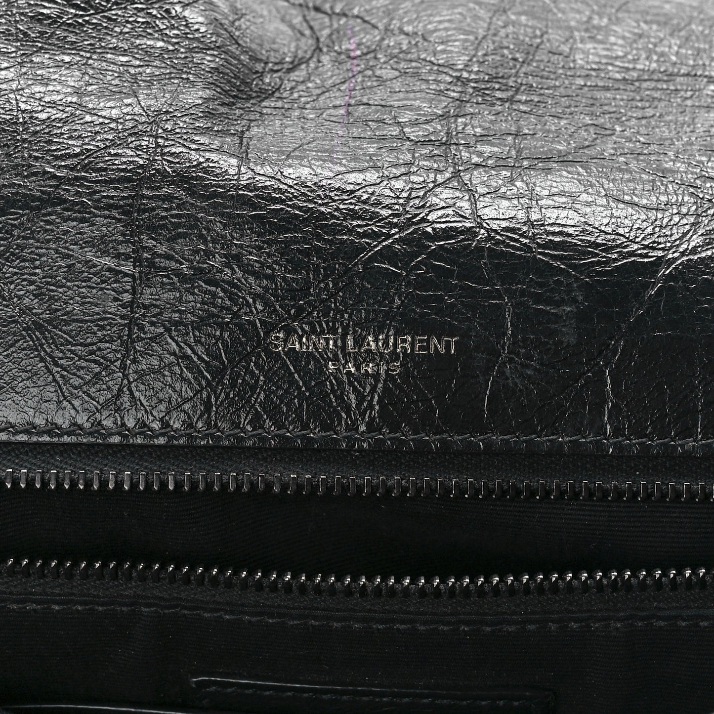 Crinkled Calfskin Matelasse Monogram Medium Niki Chain Satchel Black