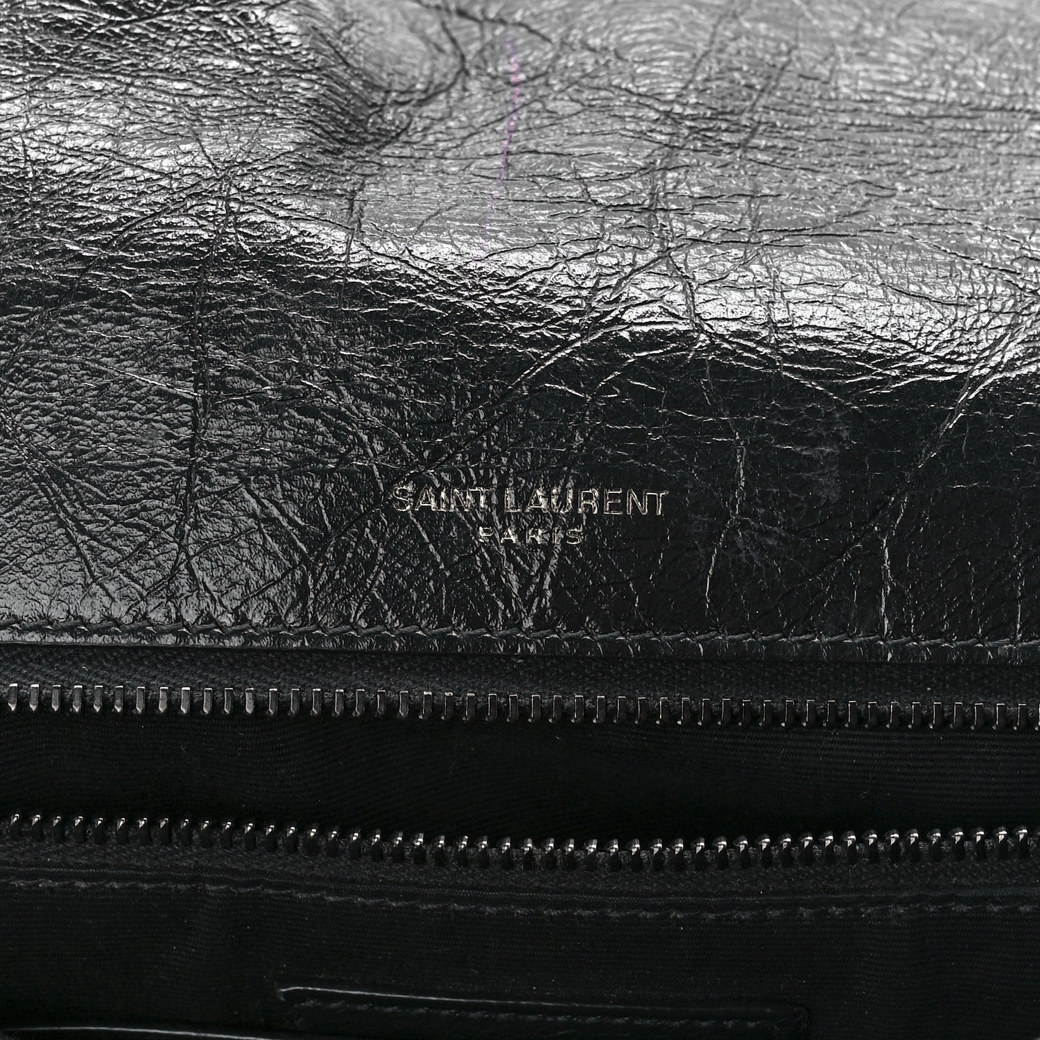 Saint Laurent Crinkled Calfskin Matelasse Monogram Medium Niki Chain Satchel Black 6 of 13