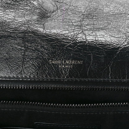 Saint Laurent Crinkled Calfskin Matelasse Monogram Medium Niki Chain Satchel Black 6 of 13