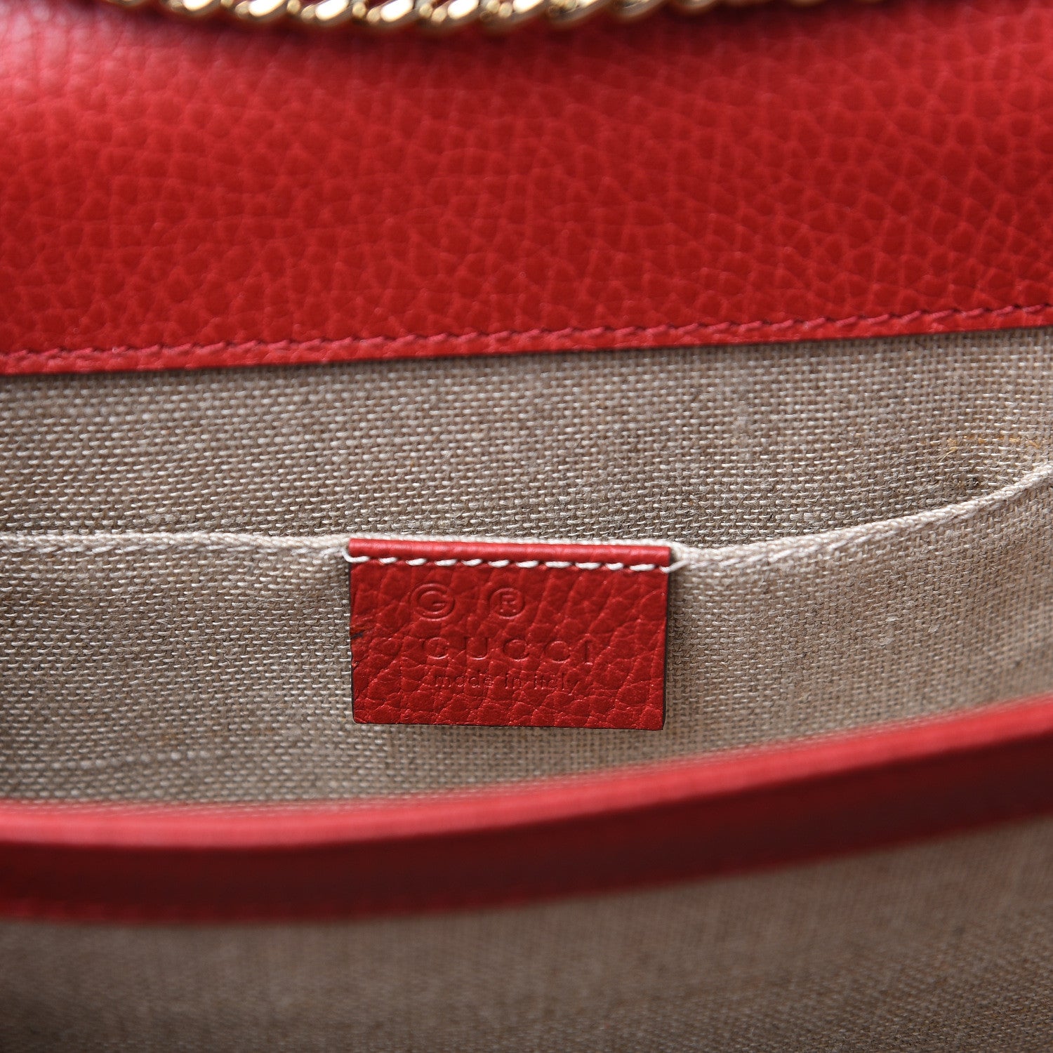 Gucci Dollar Calfskin Small Interlocking G Shoulder Bag Red 5 of 8