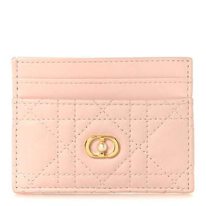 Christian Dior Lambskin Pearl Cannage Dior Jolie Freesia Card Holder Powder Pink 1 of 7
