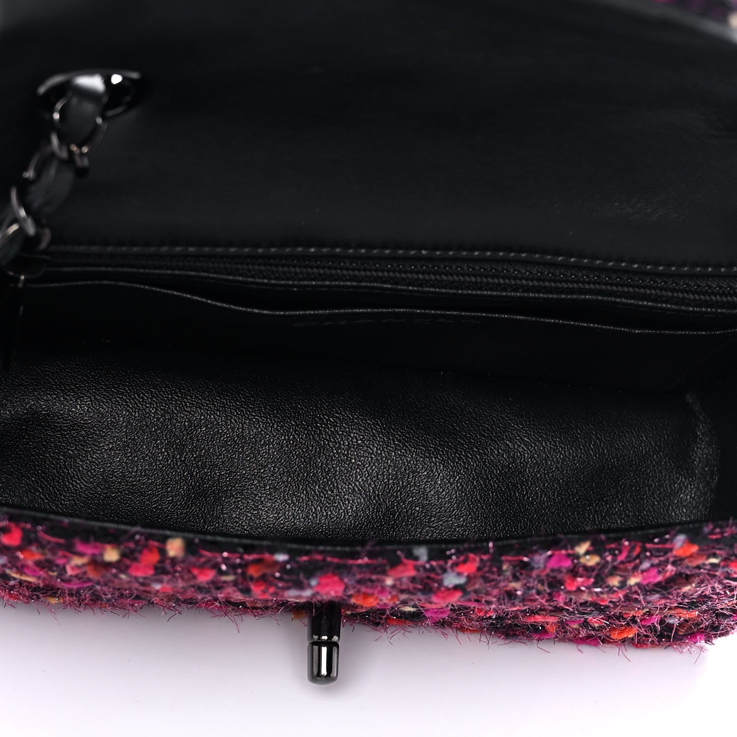 Chanel Tweed Quilted Mini Rectangular Flap Pink Multicolor 4 of 11