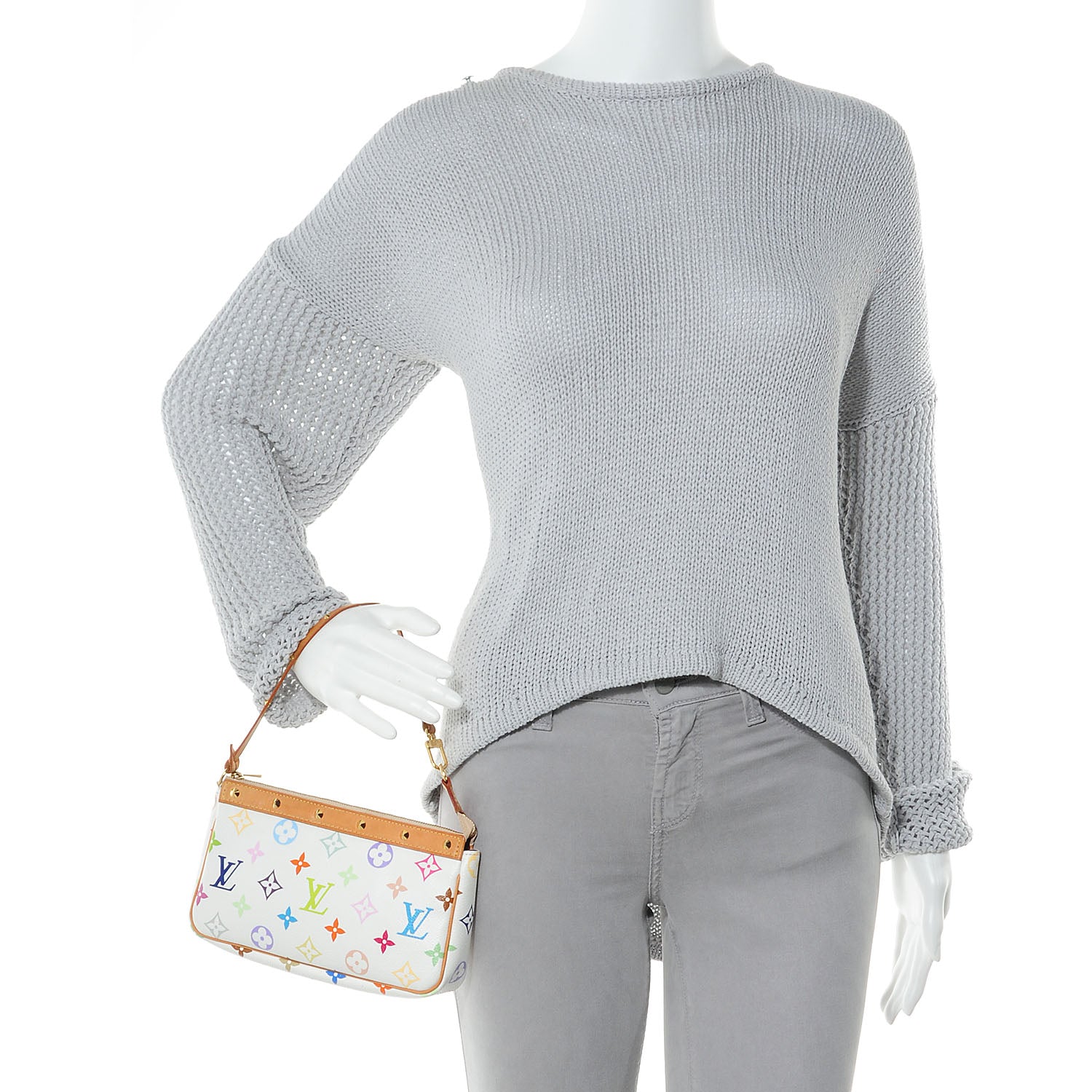 Louis Vuitton Monogram Multicolor Pochette Accessories White 2 of 12