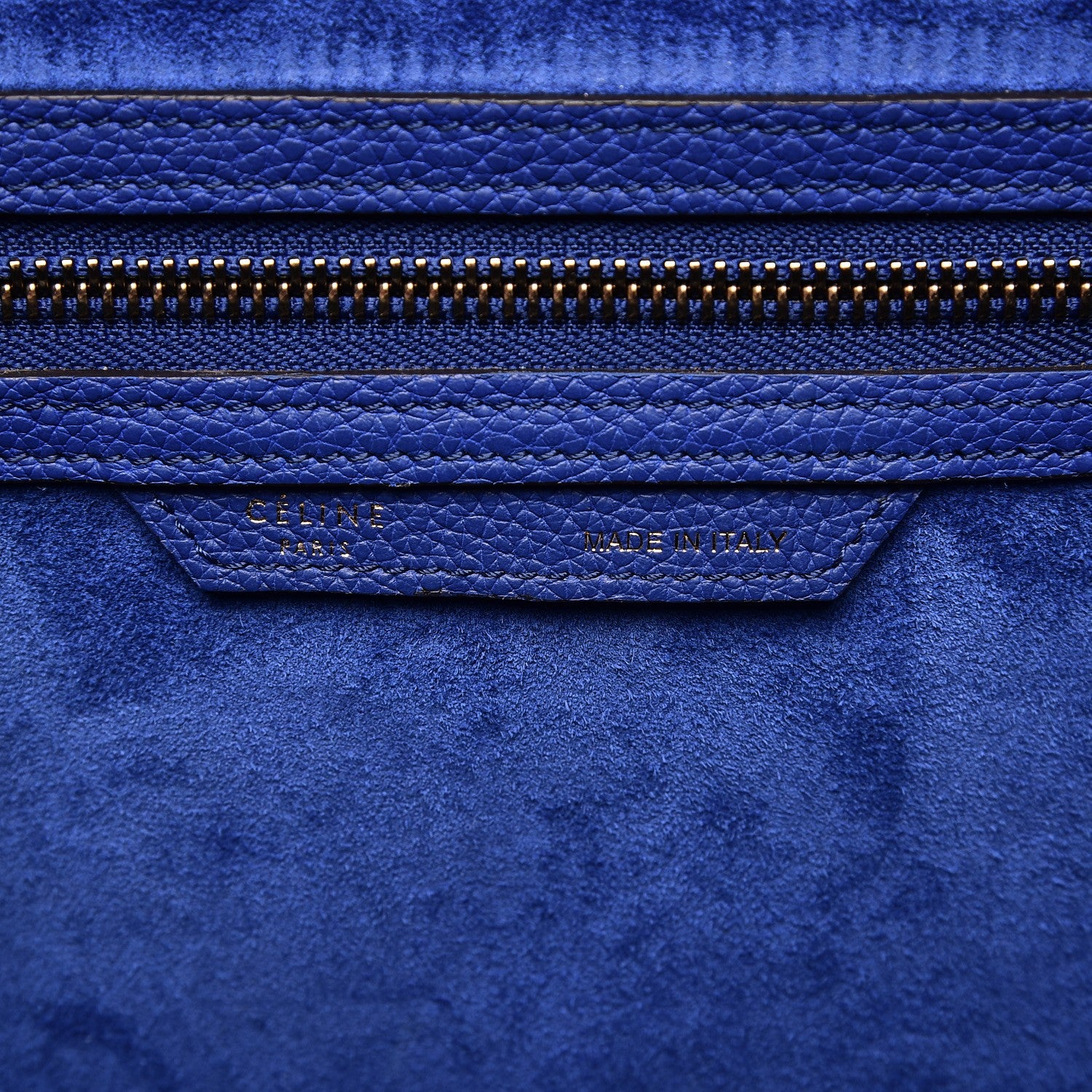 Celine Drummed Calfskin Micro Luggage Indigo 7 of 12