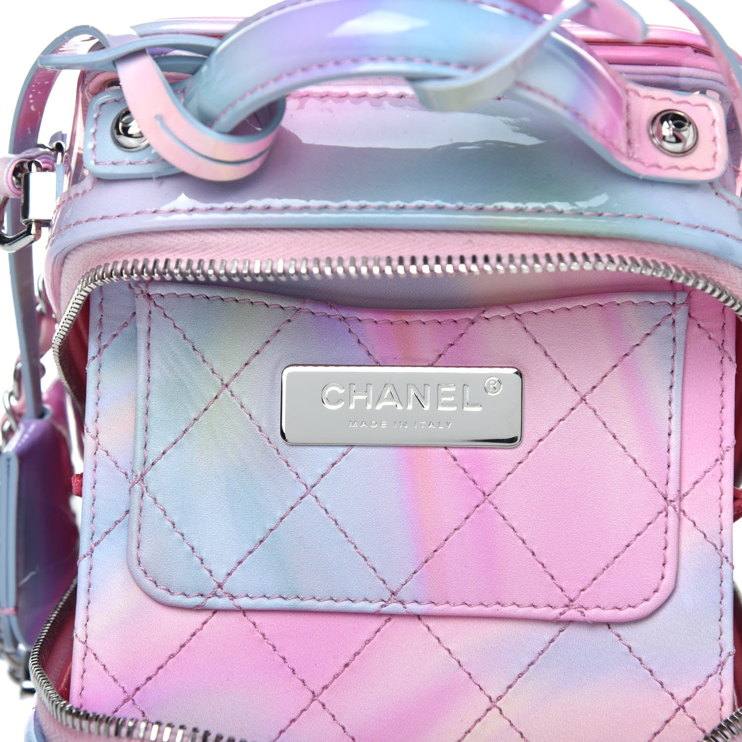Chanel PVC Patent Calfskin Patent Lambskin Vertical Vanity Case Pink 6 of 9