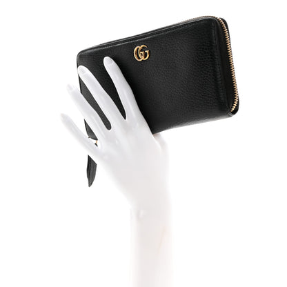 Gucci Dollar Calfskin GG Marmont Zip Around Wallet Black 3 of 8