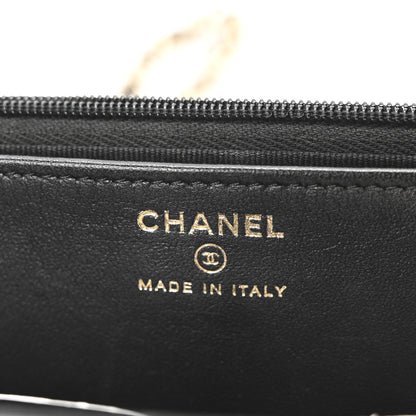 Chanel Lambskin Quilted Top Handle Wallet On Chain WOC Black 6 of 11