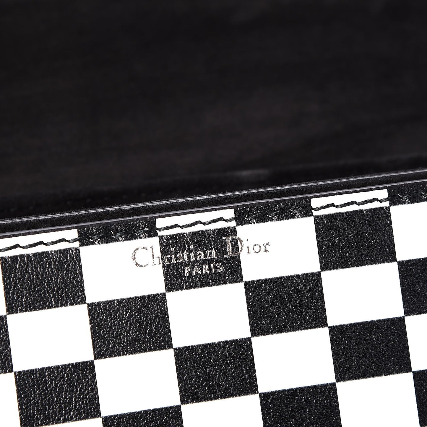 Smooth Calfskin Checkered Dio(r)evolution Flap Bag Black White