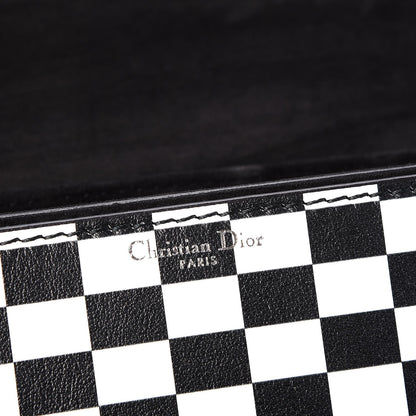 Christian Dior Smooth Calfskin Checkered Dio(r)evolution Flap Bag Black White 7 of 11