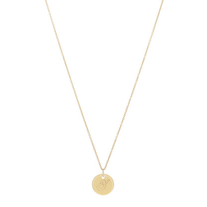 Tiffany 18K Yellow Gold Notes Letter S Disc Charm Pendant Necklace 1 of 5