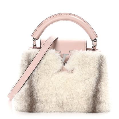 Louis Vuitton Mink Calfskin Goatskin Capucines Mini Silver Snow Grey Rosewater Pink 1 of 11