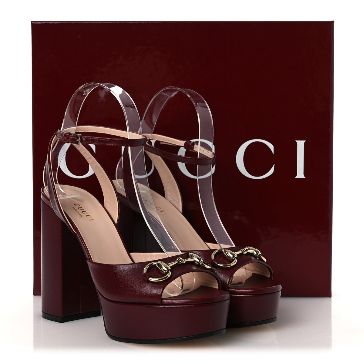 Malaga Kid Horsebit Cross Strap Platform Sandals 36.5 Rosso Ancora